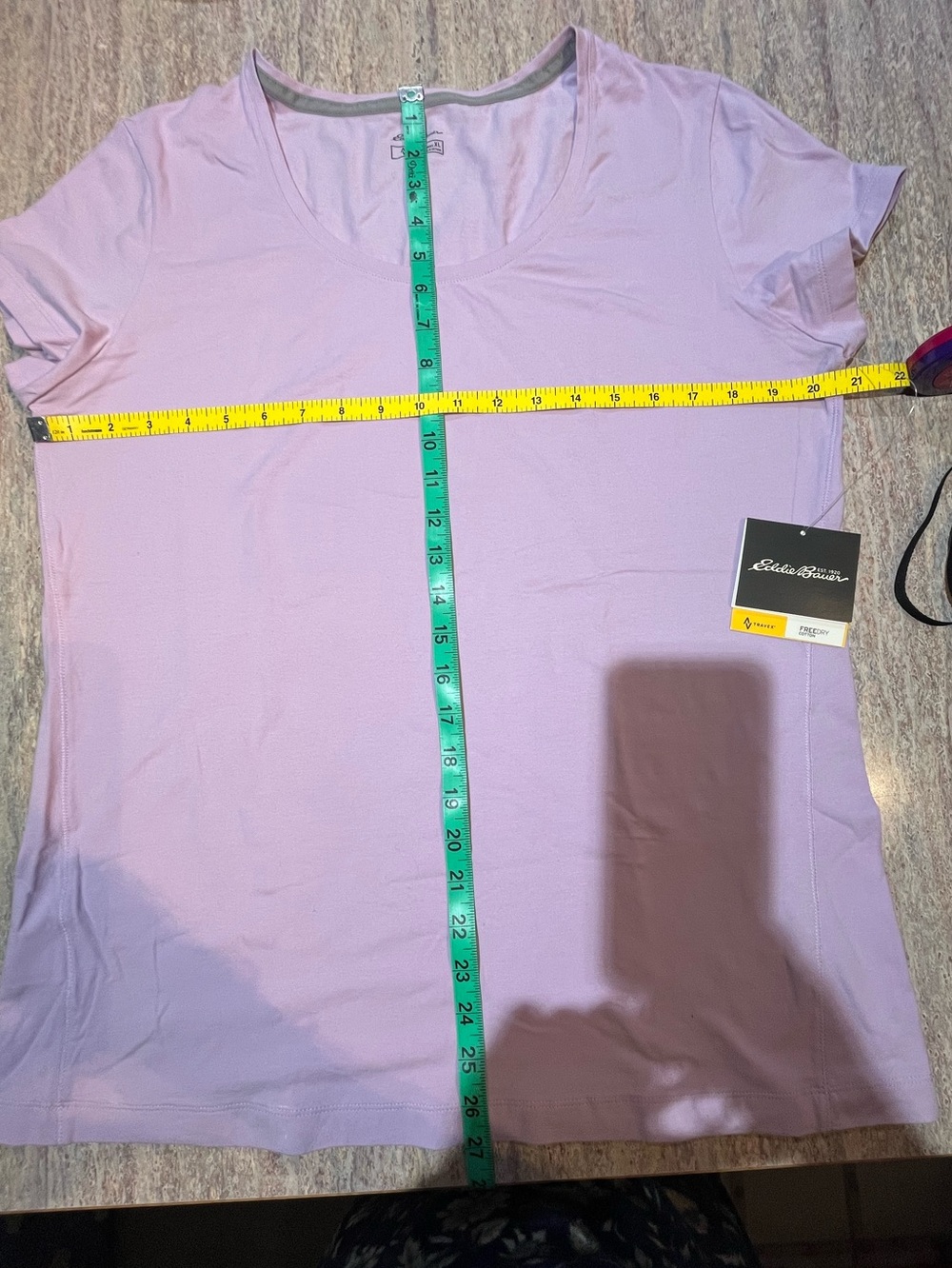 Eddie Bauer Light Lavender Scoop-Neck Short Sleeve Tee - Picture 9 of 11